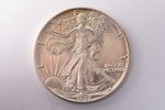 1 доллар, 1987 г., серебро, США, 31.32 г, Ø 40.6 мм, AU...