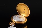 pocket watch, Switzerland, gold, diamonds, 56, 585, 14 K standart, 16.03 g, 3.6 x 2.8 cm, Ø 28 mm, 3...