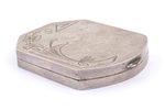 powder-box, silver, 875 standard, total weight of item 43.25, with mirror, 6.2 x 4.5 x 0.8 cm, the 2...