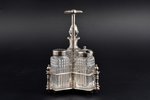 condiment set, B. Friedgut, the beginning of the 20th cent., h 18.5 cm, small chip on the neck of bo...
