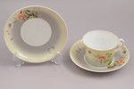 tējas pāris, ar divām apakštasītēm, porcelāns, Gardnera porcelāna rūpnīca, Krievijas impērija, 19. g...