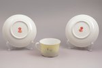 tea pair, with two saucers, porcelain, Gardner porcelain factory, Russia, the end of the 19th centur...
