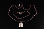 set of a bracelet and a necklace, total weight of items 25.02 g., garnet, necklace length 50 cm, pen...