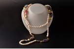 beads, the item's dimensions 138 cm, cultured pearls, natural stones...
