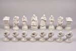 Figurines for playing chess, porcelain, Riga (Latvia), Riga porcelain factory, 1940-1941, 9-11 cm...