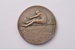 commemorative medal, Latvia Championship in athletics, 2nd place, bronze, silver plate, Latvia, 1943...