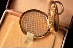 pocket watch, inner lid is metal, Switzerland, gold, 56, 14 K standart, 28.15 g, Ø 32.5 mm, the spri...