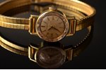 wristwatch, "Eterna", ladies', Switzerland, gold, 750, 18 K standart, 27.3 g, Ø 16 mm, length/bracel...