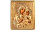 icon, Mother of God "Iveron", in icon case, board, painting, brass, Russia, 26.7 x 22.2 x 2.1 cm, ic...