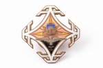 badge, Latvian Railway Administration, Latvia, 20-30ies of 20th cent., 48.7 x 48.8 mm, enamel chips...