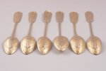 set of 6 teaspoons, silver, 84 standard, total weight of items 73.30, engraving, 13.2 cm, Andreyeva...