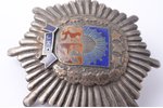 badge, JKP, Jelgava Military district administration, Latvia, 20-30ies of 20th cent., 50.2 x 50.2 mm...