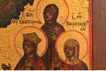 ikona, svētās sievas, dēlis, gleznojums, zeltījums, Krievijas impērija, 31.2 x 26.6 x 3 cm...