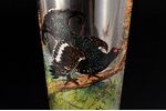 glass, "Grouse", painting by hand, the border of the 19th and the 20th centuries, h 18.5 cm...