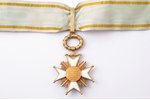 Орден Трёх Звёзд, 3-я степень, серебро, позолота, эмаль, 875 проба, Латвия, 1924-1940 г., орденская...