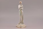 figurine, Young woman, porcelain, Riga (Latvia), M.S. Kuznetsov manufactory, 1934-1936, h 22.3 cm, s...