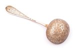 sieve spoon, silver, 84 standard, 28.75 g, engraving, 14 cm, 1887, Moscow, Russia...