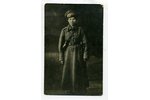 fotogrāfija, sieviete armijas formā, Krievijas impērija, 20. gs. sākums, 13,2x8,4 cm...
