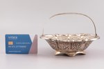 candy-bowl, silver, 830 standard, 130.80 g, 16.1 x 12 cm, h (with handle) 11.3 cm, Finland...