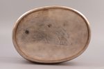 biscuit tray, silver, 84 standard, 766.55 g, gilding, 25.8 x 19 cm, h (with handle) 18.8 cm, 1875, S...