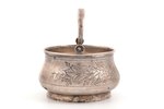 sugar-bowl, silver, 84 standard, 118.80 g, engraving, h (with handle) 9.3 cm, 1892, Moscow, Russia...
