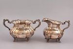 set of sugar-bowl and cream jug, silver, 830 standart, total weight of items 471g, Finland, h 9.9 /...