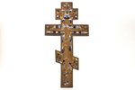 cross, The Crucifixion of Christ, copper alloy, 5-color enamel, Russia, the beginning of the 20th ce...