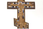 cross, The Crucifixion of Christ, copper alloy, 5-color enamel, Russia, the beginning of the 20th ce...
