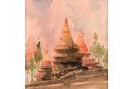 2 watercolor paintings, Mangolds Herberts (1901-1978), Oriental motif, paper, water colour, 12.5x13....