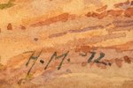 2 акварели, Манголдс Хербертс (1901-1978), Восточный мотив, бумага, акварель, 12.5x13.5 / 10.5x15.5...