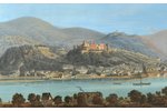 unknown author, "Panorama", paper, colored lithograph, 32.5 x 78 cm, with the L. Meder in Heidelberg...