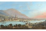 unknown author, "Panorama", paper, colored lithograph, 32.5 x 78 cm, with the L. Meder in Heidelberg...