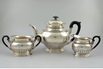 service, silver, 3 items: coffeepot, sugar-bowl, cream jug, 826 standard, 1184.95 g, (coffeepot) 697...