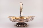 candy-bowl, silver, 84 standard, 408 g, gilding, 26 x 21.5 cm, h (with handle) 22.3 cm, 1849, Moscow...