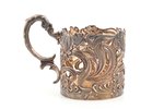tea glass-holder, silver, Art-Nouveau, 875 standard, 108.05 g, h (with handle) 8.1 cm, Ø (inside) 6....