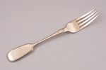 fork, silver, 84 standard, 40.25 g, 16.9 cm, by Alexander Lyubavin, 1896-1907, St. Petersburg, Russi...