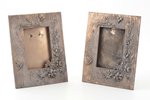 pair of photo frames, for photo size 10 x 6.5 cm, silver plated, 14.8 x 11.5 cm...