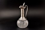 carafe, silver, 84 standard, gilding, crystal, h 29.5 cm, by Albrecht Kirill (Karl) Fedorovich, 1880...
