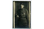 photography, Latvian Army, soldier with awards, Latvia, 20-30ties of 20th cent., 13,4x8,4 cm...