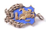 jetton, Vilna infantry school cadet's comrade jetton, issued to Ernst-Johannes Põdder, silver, gold,...