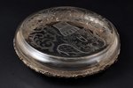 ashtray, silver, 800 standard, crystal, Ø 17.4 cm, Germany...