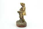 figurine, Flute player, bronze, h 15.5 cm, weight 1027.40 g....