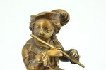 figurine, Flute player, bronze, h 15.5 cm, weight 1027.40 g....