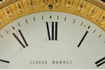 mantel colck, "George Barnes", France, black slate, 8200 g, 23.9 x 22.3 x 15 cm, in working conditio...