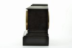kamīna pulkstenis, "George Barnes", Francija, melns slāneklis, 8200 g, 23.9 x 22.3 x 15 cm, pulksten...