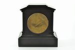 каминные часы, "George Barnes", Франция, черный сланец, 8200 г, 23.9 x 22.3 x 15 см, исправный механ...