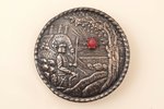 sakta, "Latvian warrior", silver plated, brass, 7.95 g., the item's dimensions Ø 5.5 cm, the 20-30ti...