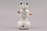 figurine, Rabbit with carrot, porcelain, USSR, LFZ - Lomonosov porcelain factory, molder - Charushin...