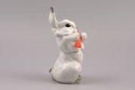 figurine, Rabbit with carrot, porcelain, USSR, LFZ - Lomonosov porcelain factory, molder - Charushin...