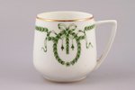 tējas pāris, porcelāns, Gardnera porcelāna rūpnīca, Krievijas impērija, 19. gs. beigas, h (tasīte) 6...